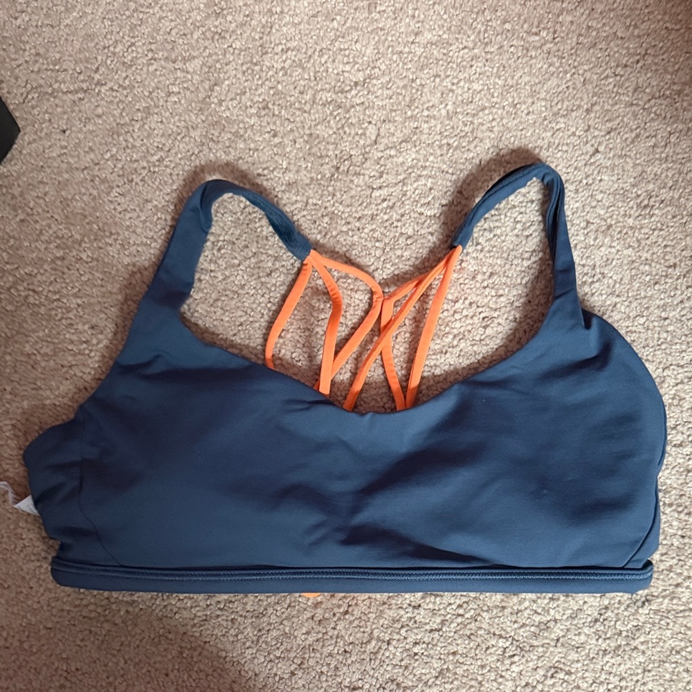 Lululemon Athletica Navy and Orange Sports Bra